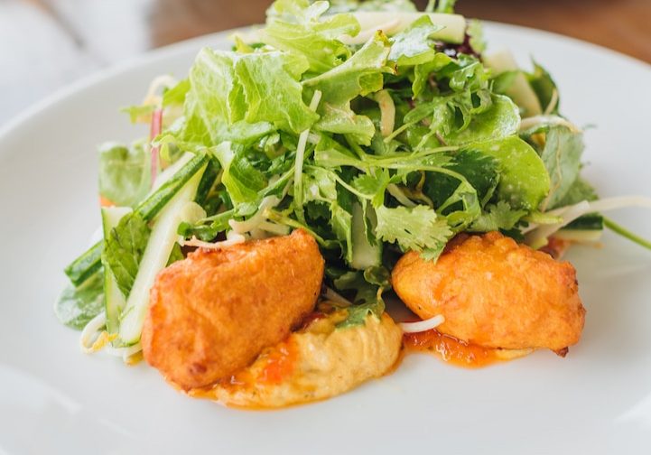 vegetable dish on white plate